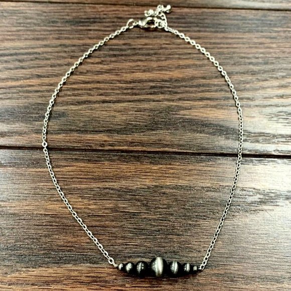 Navajo Style Pearl Chain Necklace - Picture 1 of 3